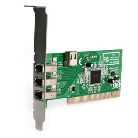 StarTech 4 port PCI 1394a FireWire Adapter Card - 3 External 1 Internal - FireWire-adapter - PCI - Firewire - 3 porter