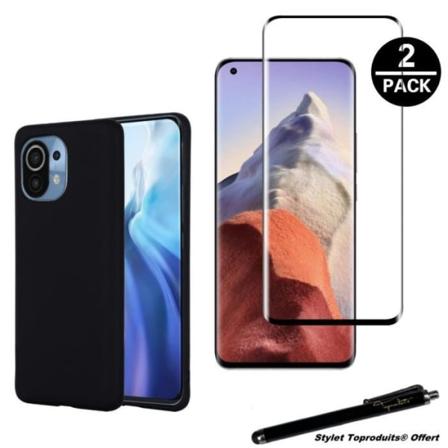 1 sort beskyttelsescover + 2 3D hærdede briller til Xiaomi Mi 11 med Stylus Toproduits