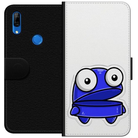 Kompatibelt Lommeboketui til Huawei Huawei P Smart Z Blå tegnefilmfigur med åpent uttrykk og store øyne i morsom illustrasjon