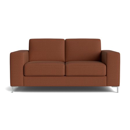 Pesaro 2-Sitzer-Sofa in Basel Terracotta, einfarbig, modernes Design, bequeme Polsterung für hohen Sitzkomfort, 84cm Höhe, zeitloser Stil.