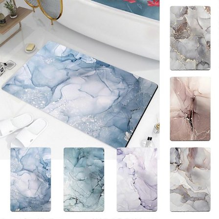 RFUGUG Marmor Badrumsmatta, Tvättbar Halkfri Snabbtorkande Golvmatta Mattor Golv Badmatta Badrumsdekorationer, 40x60 cm