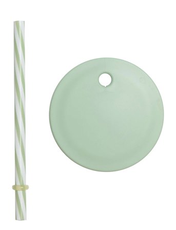 Straw Lid For Eco Kids Cups & Glasses Green Design Letters