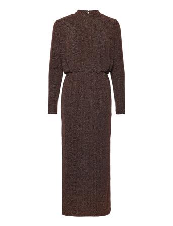 Yasyen Ls Ankle Dress - Show Maxikjole Festkjole Brun YAS