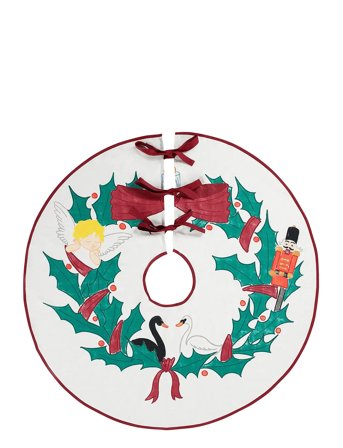 Christmas Wreath Tree Skirt White Anna + Nina