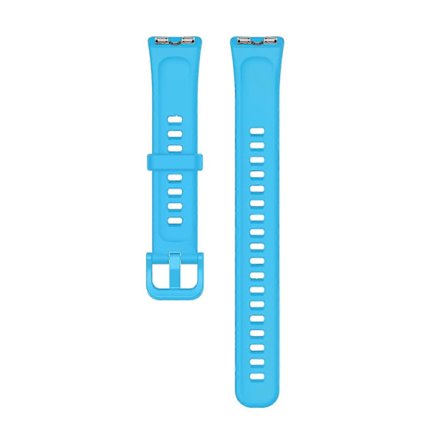 Mykt TPU Klokkearmbånd for Huawei Band 8 Justerbar Lengde Multiple Hull Holdbart Vanntett Erstatningsarmbånd [db] Himmelsblå