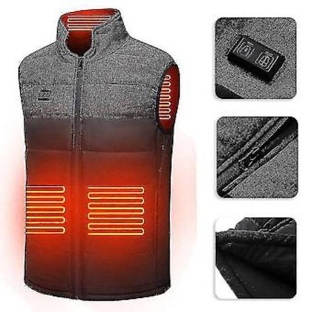 Termisk Vest Varm Polstret Jakke Elektrisk Oppvarmet Vest Fiis (M)