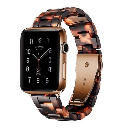 Kompatibel med Apple Watch-reimer 38-40mm/42-44mm Serie 5/4/3/2/1, Slank Resin-armbånd-38-40mm-skilpaddeskall