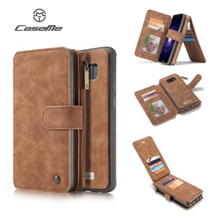 Caseme Samsung Galaxy S8 Plus Retro Läder Plånbokfodral Brun Brun