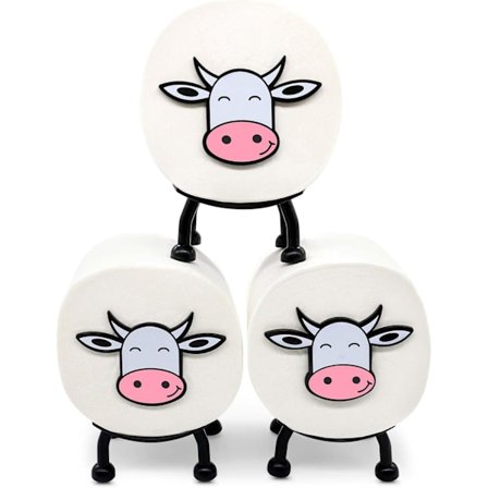 3 stk Ku Toalettpapirholder, Morsomt Dyremønster Toalettrullholder Baderom Vevsoppbevaringsholder Borddekor