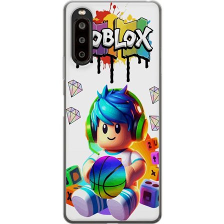 Kompatibelt Mobilskal till Sony Sony Xperia 10 II Färgstark Roblox-illustration med spelkaraktär, leksaker och energi, perfekt för spelentusiaster