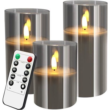 Grå glaslösa ljusset, 3 delar (D: 3 "X H: 4"/5 "/6"),