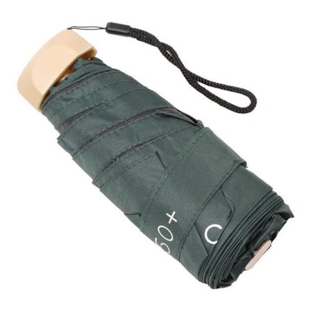 Mini Paraply 6 Ribbor Fällbart Paraply 6 Ribbor Bagage Paraply Mörkgrön PARAPLY
