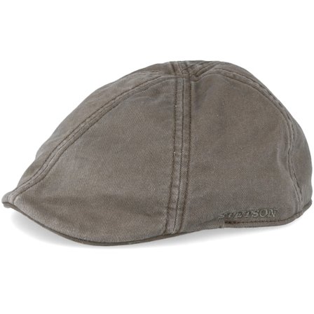 Stetson - Texas Cotton Olive Flat Cap Flatcap Green Cap - @ Hatstore