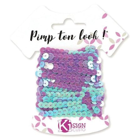 Ruban Paljetter Lila Iridescent 6m Bredd 6 mm