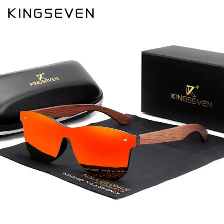 KINGSEVEN Naturliga Träsolglasögon Män Polariserade Mode Solglasögon Original Trä Oculos De Sol Masculino