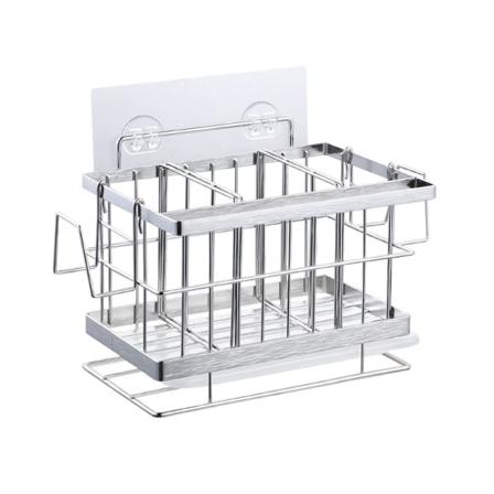 Vit 20 * 15 * 14 cm diskhoorganiser, väggmonterad förvaring