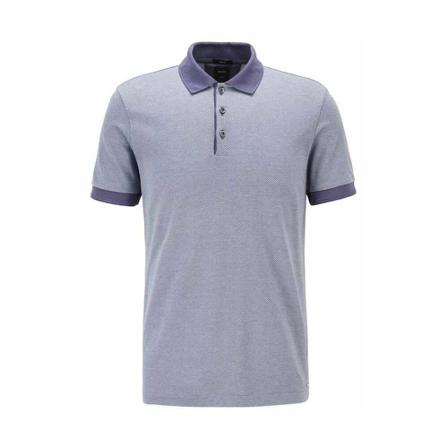 Hugo Boss, Slim-Fit Polo Micro-Patterned Algodón Jacquard Niebieski, Mężczyzna, Rozmiar: S