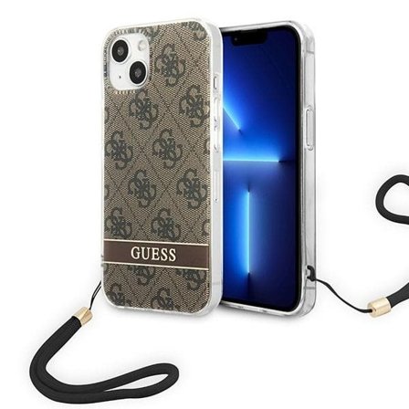 Guess GUOHCP14MH4STW iPhone 14 Plus 6,7 "brun / brun hård väska 4G Print Strap