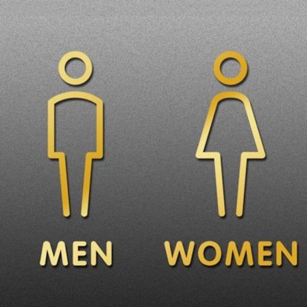 19 x 14 cm, personlig toalett skylt, toalett skylt - normal - guld, män och F