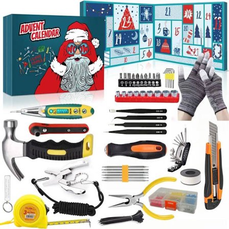 Nytt overlevelsessett Adventskalender Voksen Menn Jul Nedtellingskalender med Camping, Fiske, Jakt, Kan Være en Gave til Far eller Venner