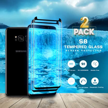 2 Pack Samsung Galaxy S8 - Härdat Glas 9h - Super Kvalitet 3d