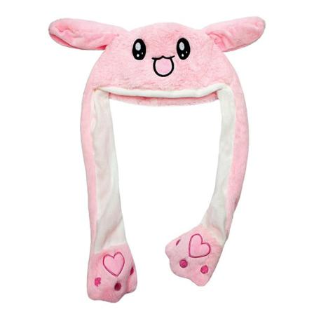 Kaninmössa Med Dansande Öron - Rosa Rosa One Size
