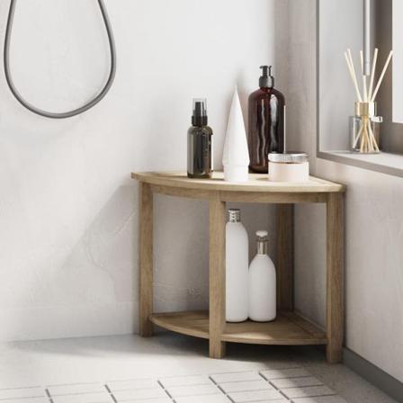 Vidaxl Duschbänk Hörn 50x40x45 Cm Massivt Teakträ Brun