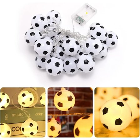 Fodbold Lys Kæde LED Fodbold Lys Kæde 1.5M Batteridrevet Fodboldformet Fe Lys til Fodbold Tema Fest