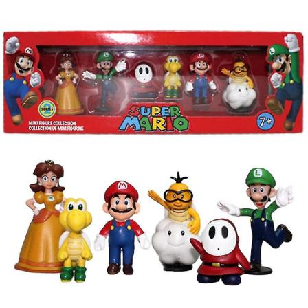 6 stk Super Mario Bros Action Figurer Ornament Dekor Ferskentudse Mario Luigi Yoshi Æsel Model Dukke Legetøj Julefødselsdagsgave B