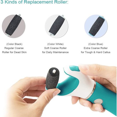 Sæt med 9 udskiftningsruller til Scholl Velvet Smooth Pedi udskiftningsrullerhoveder refills, 3 typer ruhed, pimpstenfod Kompatibel med