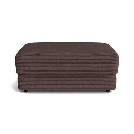 Sevilla Pouf Hocker in Lincoln Braun, Cord-Optik, Modernes Design, Bequeme Polsterung mit Nozag-Federung, Höhe 43cm, Stilvolle Ergänzung.