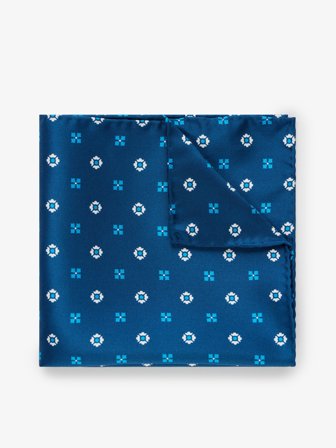 John Henric Men's Blaues Motiv Einstecktuch Size Onesize