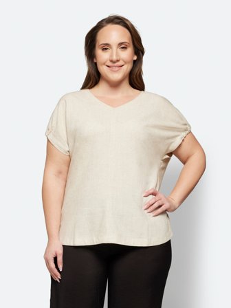 CISO - Hør Bluse - Sand Melange