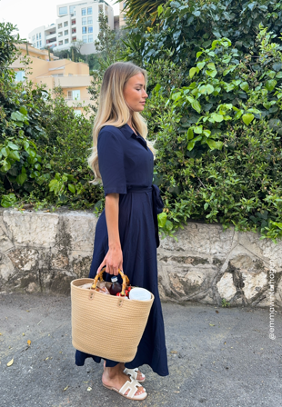 Happy Holly-Viscose Belted Shirt Dress-40/42