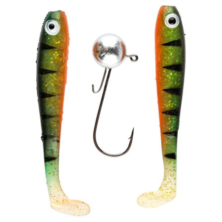 IFISH The Demon Shad 10cm, 2pcs inc. Jighead - Hot Perch