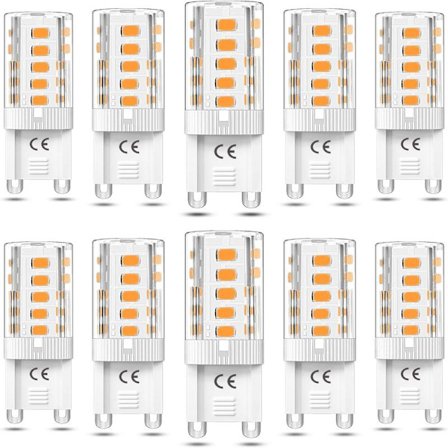 10 kpl G9 LED-lamppu Himmennettävä 5W Lämmin valkoinen 3000K G9 LED-lamput Halogeenivastaava 50W AC110/220V [Energialuokka F]