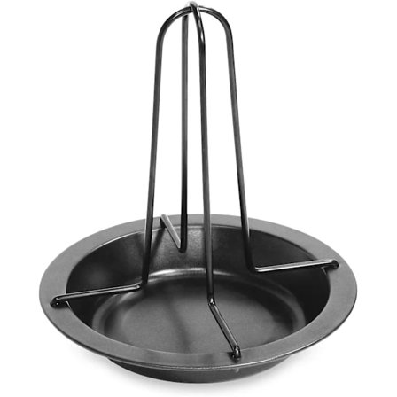 Chicken Roaster, with Bowl, Vertical Holder with Drip Pan, for Oven, Upright Poultry Roaster, 4x18x22cm, Black