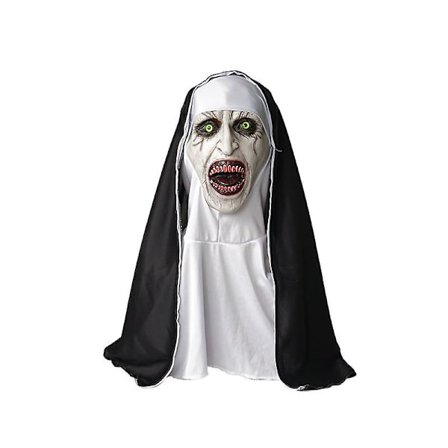 Horror Scary Nonne Latex Maske Hovedtørklæde Valak Cosplay Til Halloween Kostume Horror Nonne Cosplay Hoved Ansigt Masques Med Hovedbeklædning