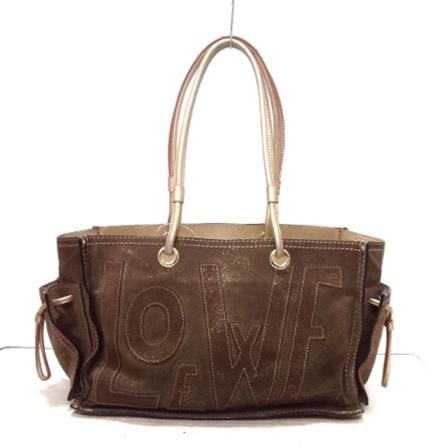 Loewe Pre-owned, Pre-owned Suede totes Bruin, Dames, Maat:ONE Size,leather