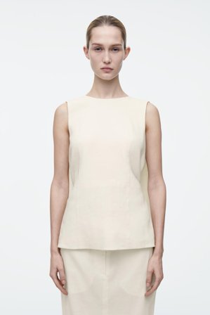 COS Damen Deconstructed Open-Back Top - Beige
