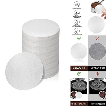 Kaffepapirfilter for espressomaskin 600 stk Puck-skjerm Portafilterpapir 51 mm