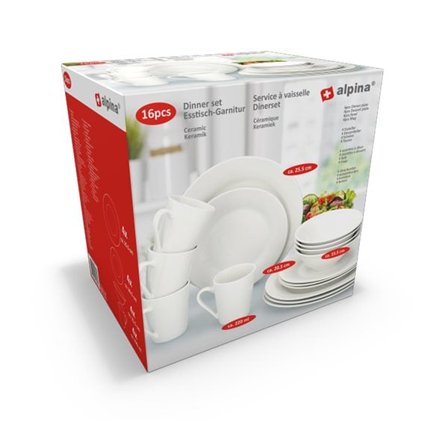 Keramisk matservis i 16 delar – för 4 personer