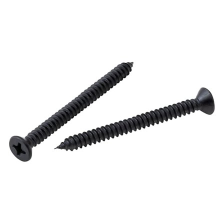 300 stk #8 x 2" sorte rustfrie stålskruer med flatt hode, PH-drift, for trebearbeidingsprosjekter, rustbestandige, fulle gjenger