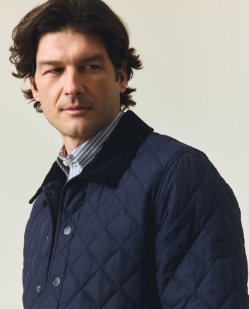 Lexington Klassisk vattert jakke, mørkeblå