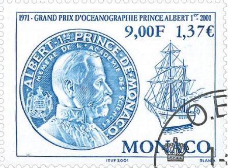 Monaco - Havforskningsmuseum - Stemplet frimærke