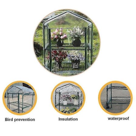 Nytt Växthus PVC Förstärkt Ersättningsöverdrag Klar PVC Överdrag (FMY)