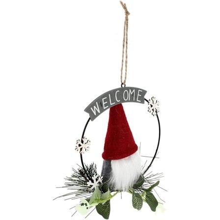 1 st Rudolf Krans Utomhuskransar för Ytterdörr Hängande Jul Välkomstskylt Ytterdörrsskylt Krans Ornament Juldörr Hängande Dörr