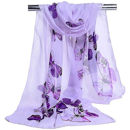 Dam Chiffon Scarf Sheer Wrap Scarves Dam Lätt Mjuk Fashion Blommig Tryckt