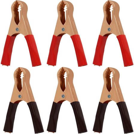 Batteriklemmer for bil, 6 stk. 50A isolerte kobberbatteriklemmer for startkabler, elektriske prosjekter, spenningstesting, rød og svart