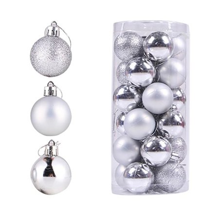 24 st julgranskulor Festliga julgransdekorationer Hängande prydnad 4 cm